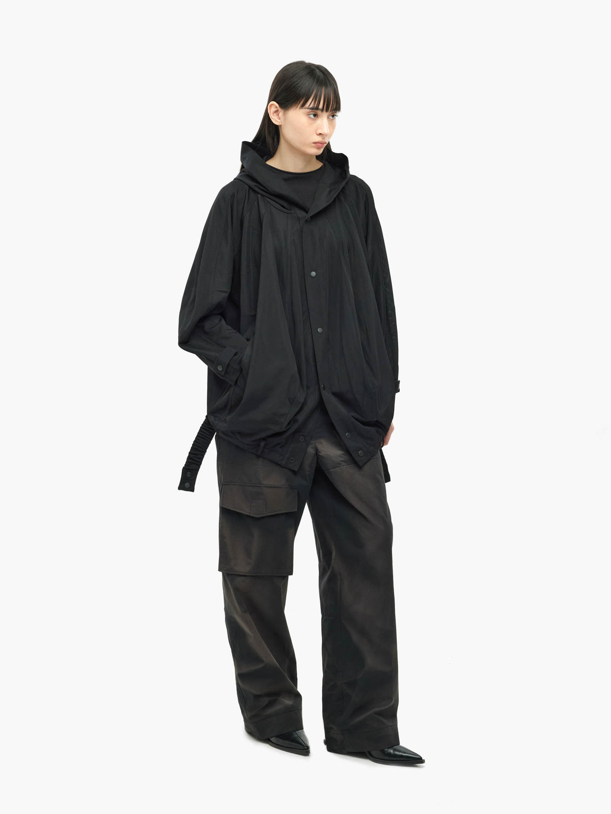 Jiyong Kim - Sun-Bleached Double Front Wide Trousers (Black) product image 2 | TRAB K-Fashion Australia