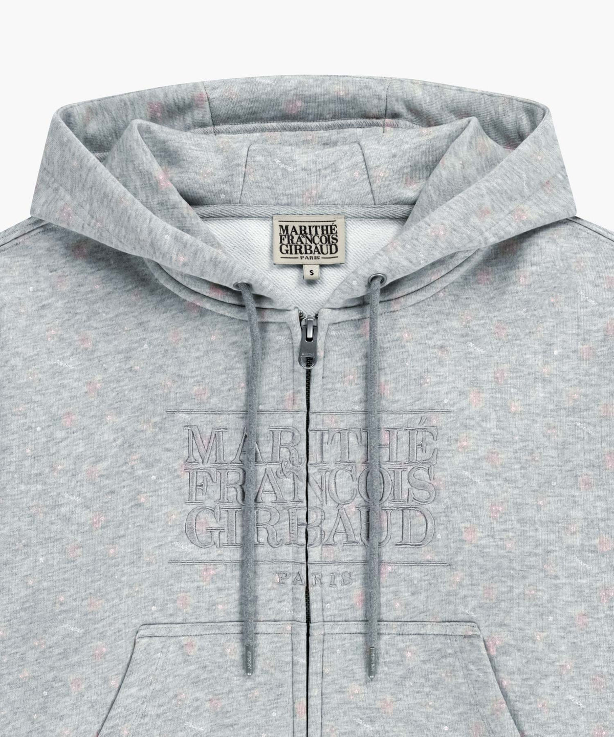 Marithe & Francois Girbaud - Classic Logo Crop Hoodie Zipup (Heather Gray) product image 3 | TRAB K-Fashion Australia