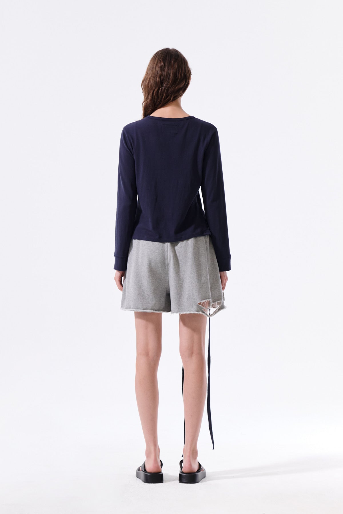 Matin Kim - Asymmetric Button Closure Top (Navy) product image 8 | TRAB K-Fashion Australia