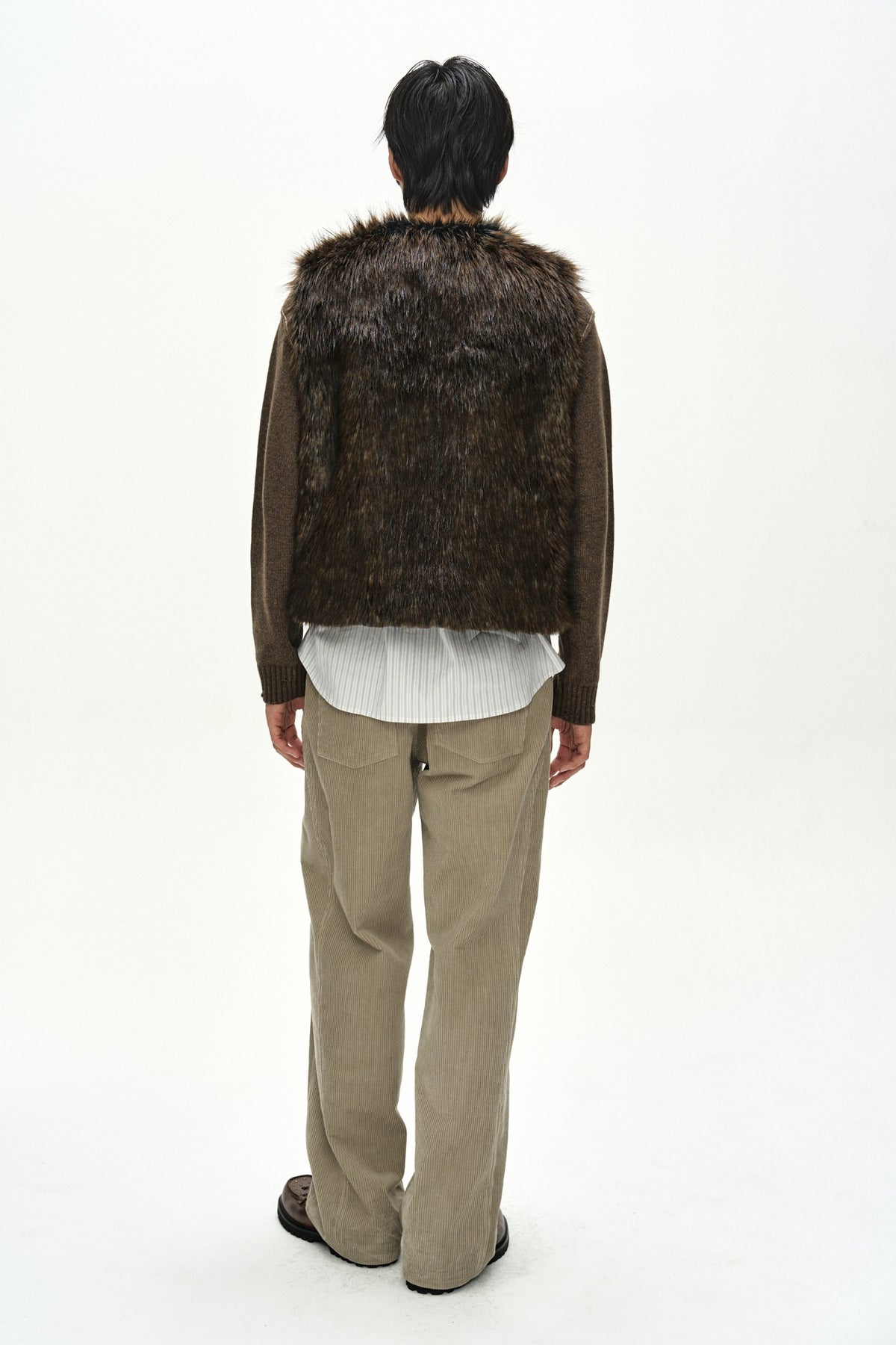 Andersson Bell - Unisex Curved Placket Reversible Vest (Brown/Khaki) product image 7 | TRAB K-Fashion Australia