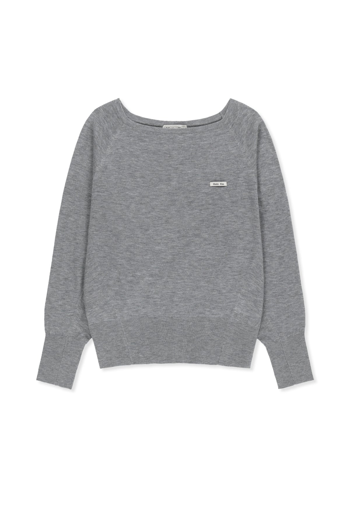 Matin Kim - Betwing Fit Boat Neck Knit Pullover (Grey) product image 1 | TRAB K-Fashion Australia