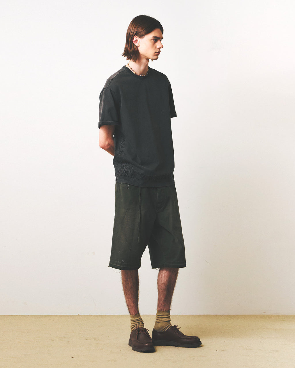 Eastlogue - Paisley Embroidered T-shirts (Pigment Charcoal) product image 2 | TRAB K-Fashion Australia