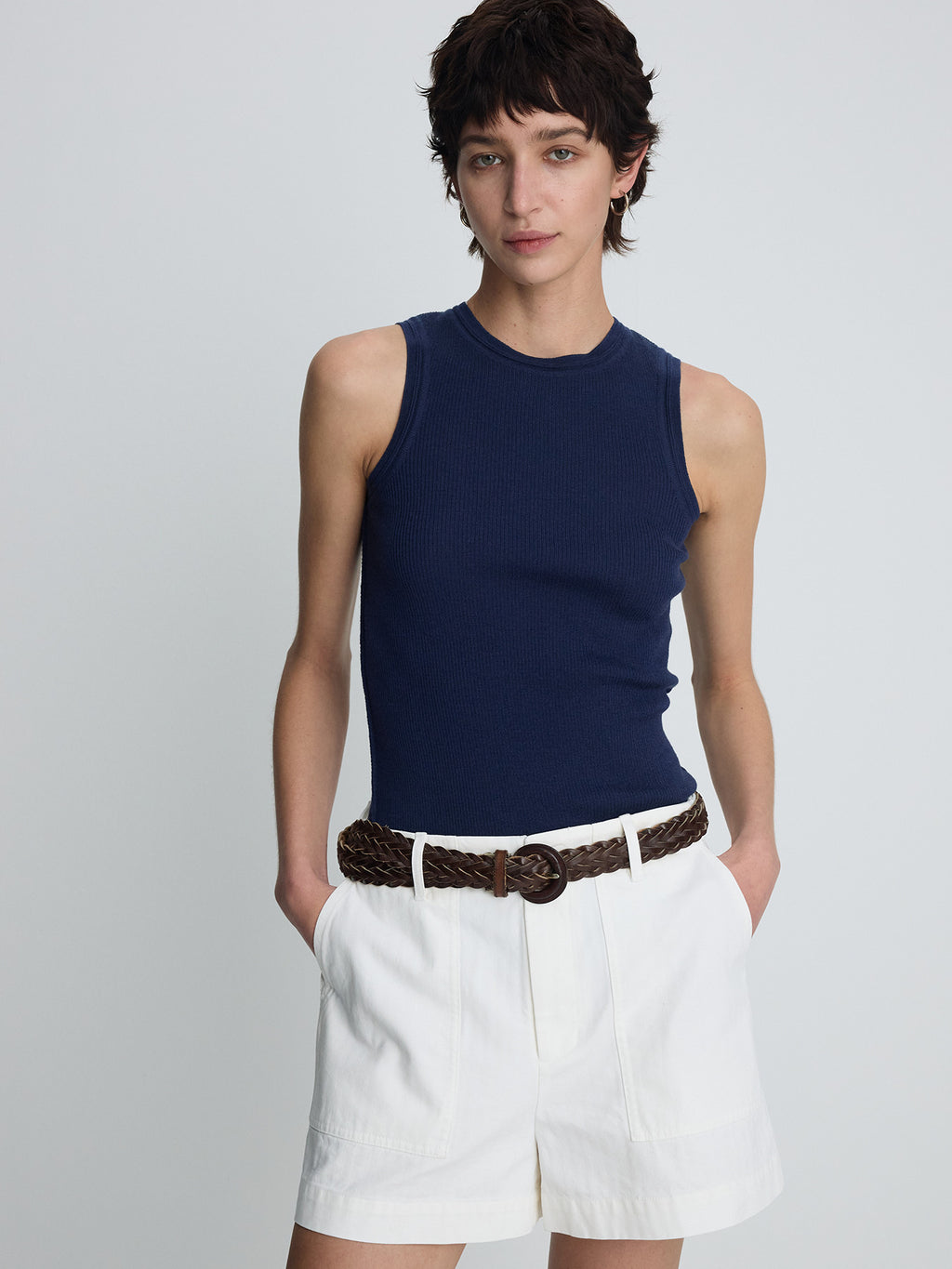 Tonywack - Garment Washed Hbt Fatigue  Shorts (White) product image 2 | TRAB K-Fashion Australia