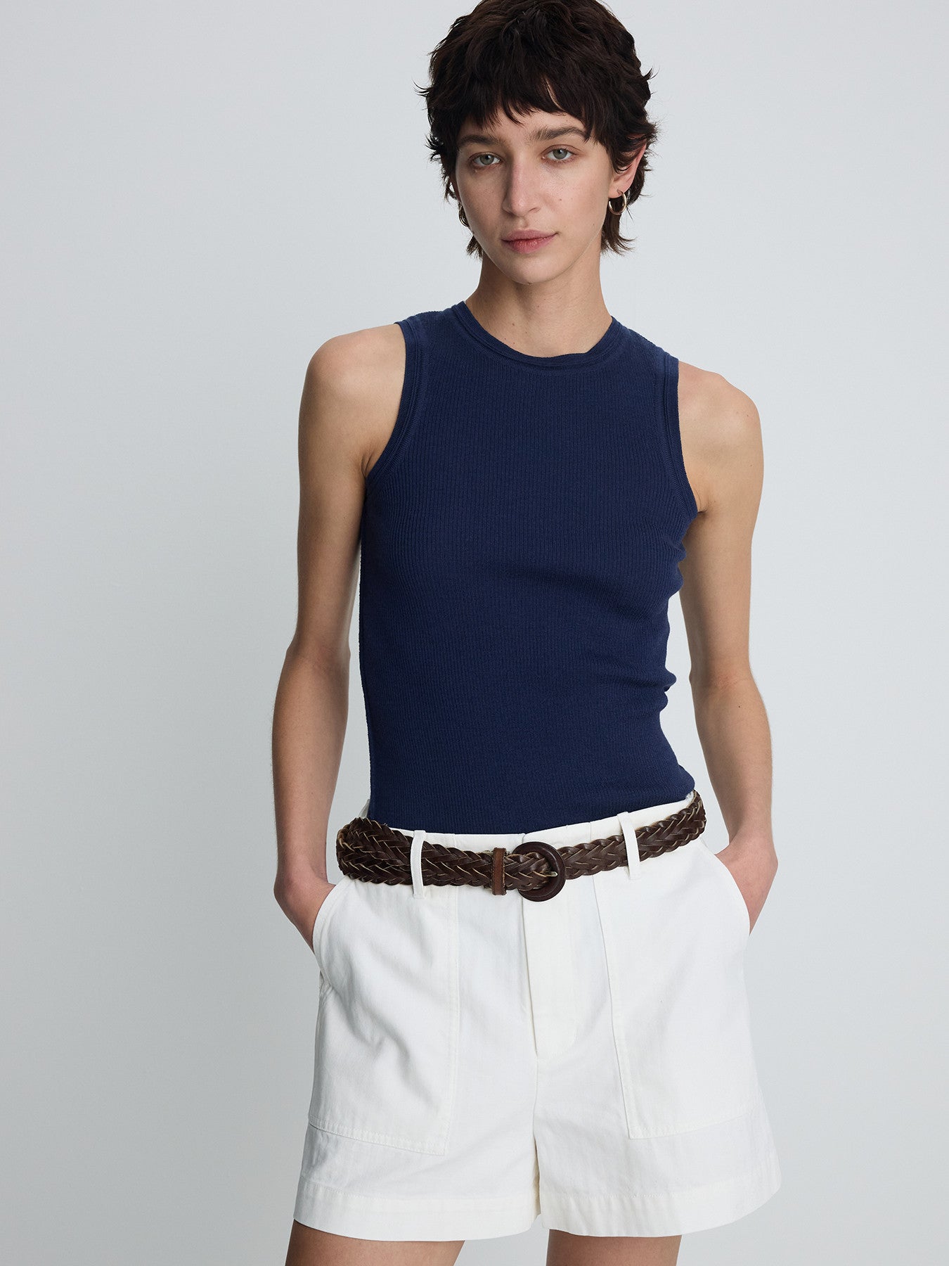 Tonywack - Garment Washed Hbt Fatigue  Shorts (White) product image 2 | TRAB K-Fashion Australia