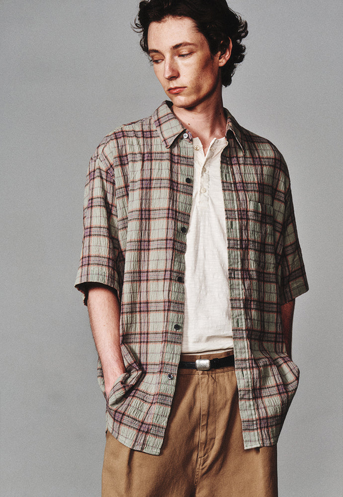 Art if acts - Vintage Check Half Shirt (Jade) product image 7 | TRAB K-Fashion Australia