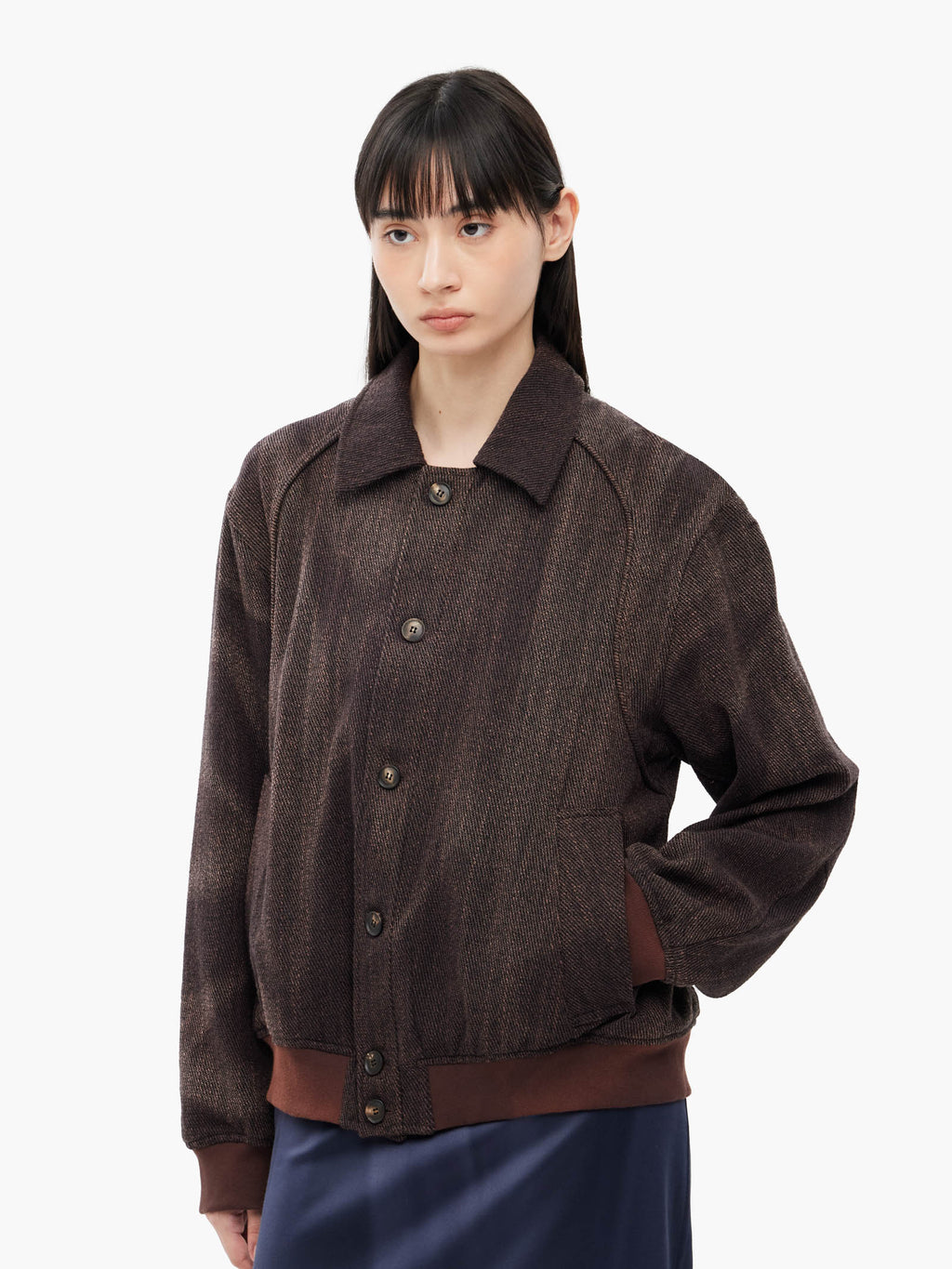 Jiyong Kim - Sun-Bleached Ribbed Blouson (Brown) product image 5 | TRAB K-Fashion Australia