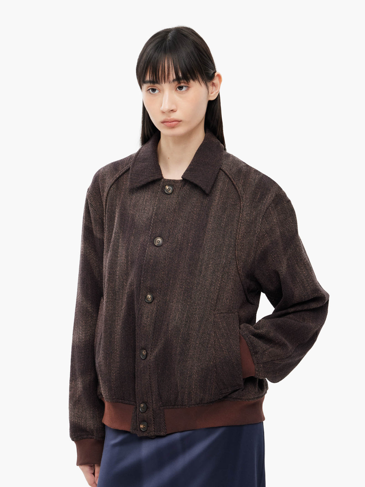 Jiyong Kim - Sun-Bleached Ribbed Blouson (Brown) product image 5 | TRAB K-Fashion Australia