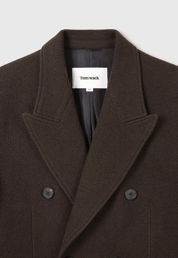 Tonywack - Textured Wool And Cashmere Double-Breasted Coat (Dark Brown) product image 12 | TRAB K-Fashion Australia