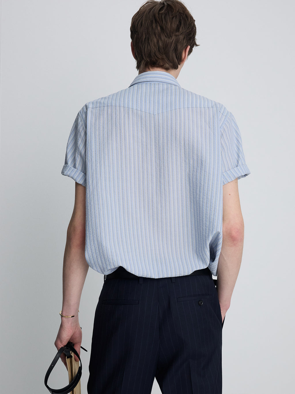 Tonywack - Striped Cotton Blend Western Shirt (Sky Blue) product image 6 | TRAB K-Fashion Australia