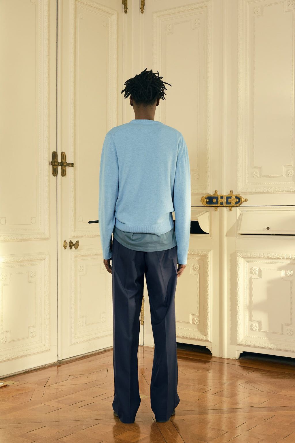 STU - Pin Tuck Round Neck Knit (Sky Blue) product image 3 | TRAB K-Fashion Australia