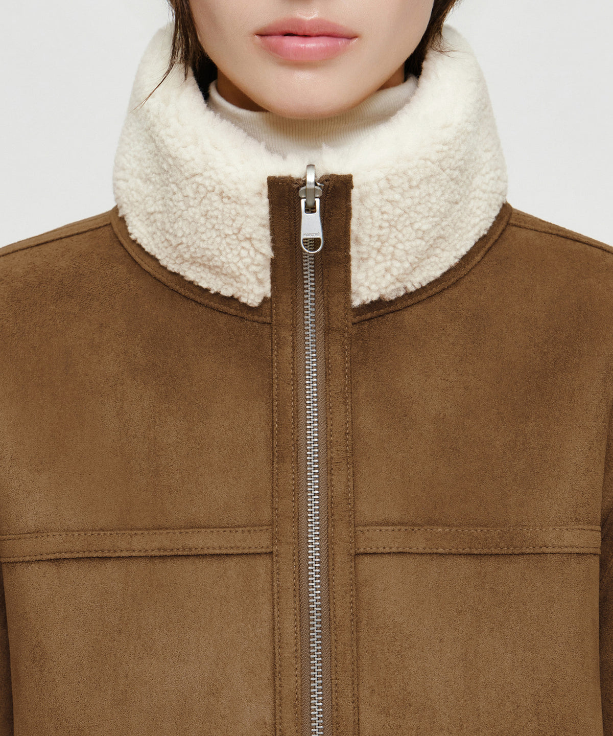 Marithe & Francois Girbaud - Reversible Faux Shearling Jacket (Light Brown) product image 5 | TRAB K-Fashion Australia