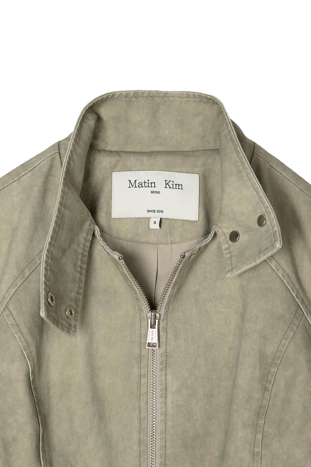 Matin Kim - Washed Slim Biker Jumper (Light Khaki) product image 3 | TRAB K-Fashion Australia
