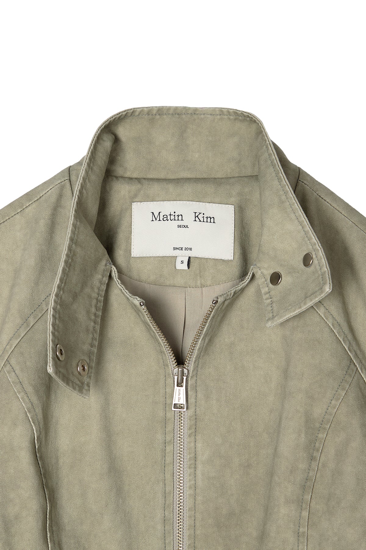 Matin Kim - Washed Slim Biker Jumper (Light Khaki) product image 3 | TRAB K-Fashion Australia