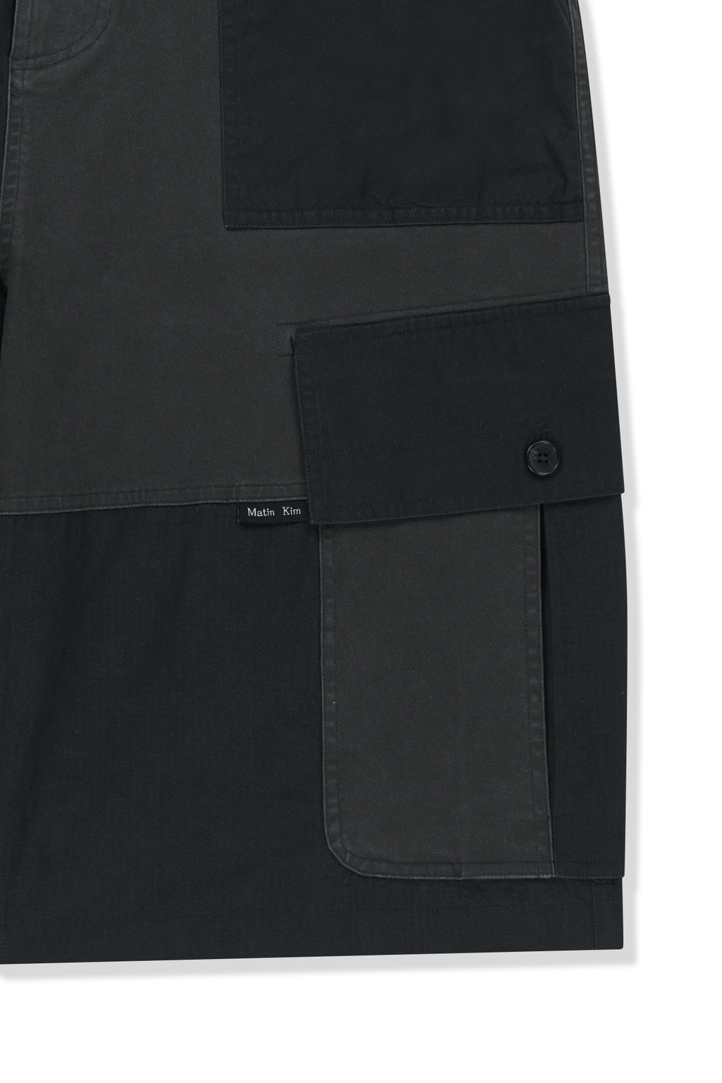 Matin Kim - Patchwork Cargo Bermuda Pants (Charcoal) product image 4 | TRAB K-Fashion Australia