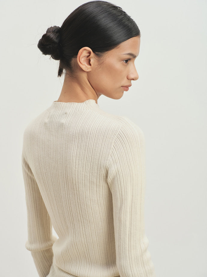 Tonywack - Wool Slim-Fit High-Neck Top (Ivory) product image 5 | TRAB K-Fashion Australia