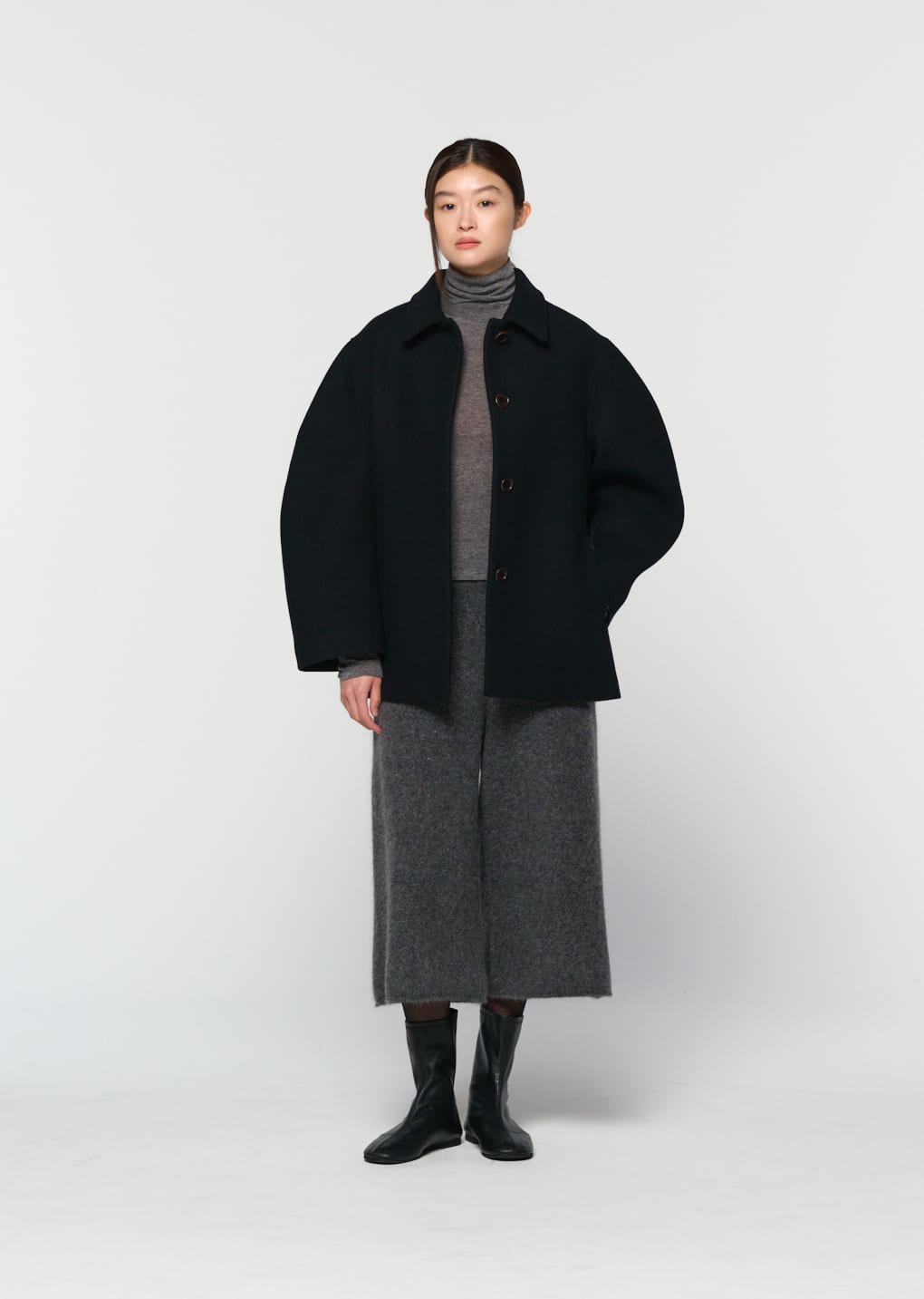 Amomento - hourglass half coat (Black) product image 5 | TRAB K-Fashion Australia
