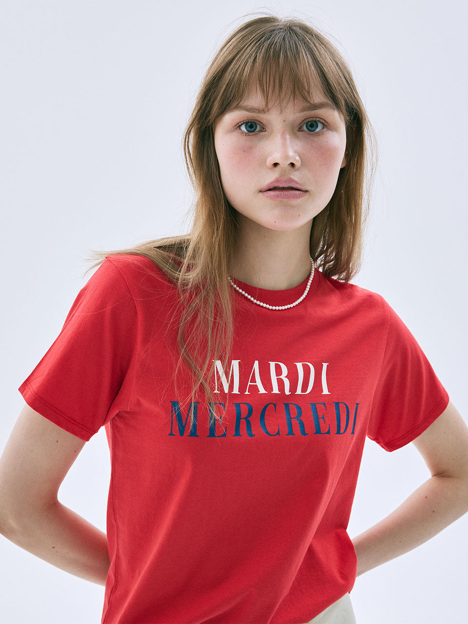 Mardi Mercredi - Slim Tshirt La Typo Francaise (Red) product image 1 | TRAB K-Fashion Australia