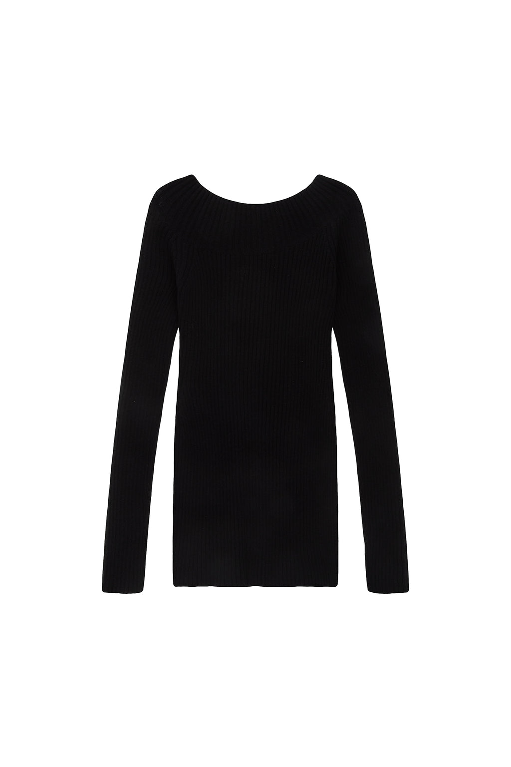 Matin Kim - One Shoulder Button Point Knit Dress (Black) product image 2 | TRAB K-Fashion Australia