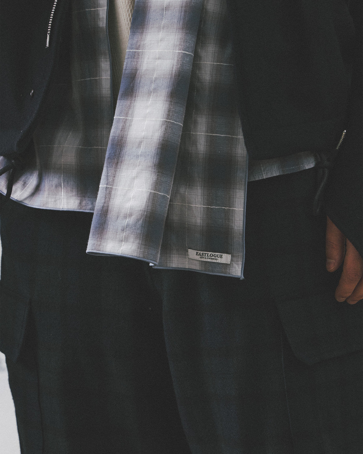 Eastlogue - Pattern Scarf (L.grey & Blue Check) product image 4 | TRAB K-Fashion Australia