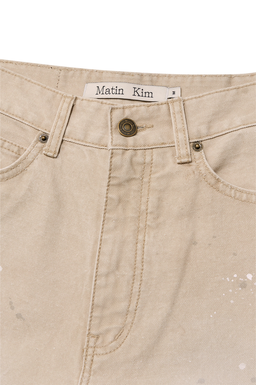 Matin Kim - Unbalance Cut Point Vintage Cotton Pants (Beige) product image 3 | TRAB K-Fashion Australia