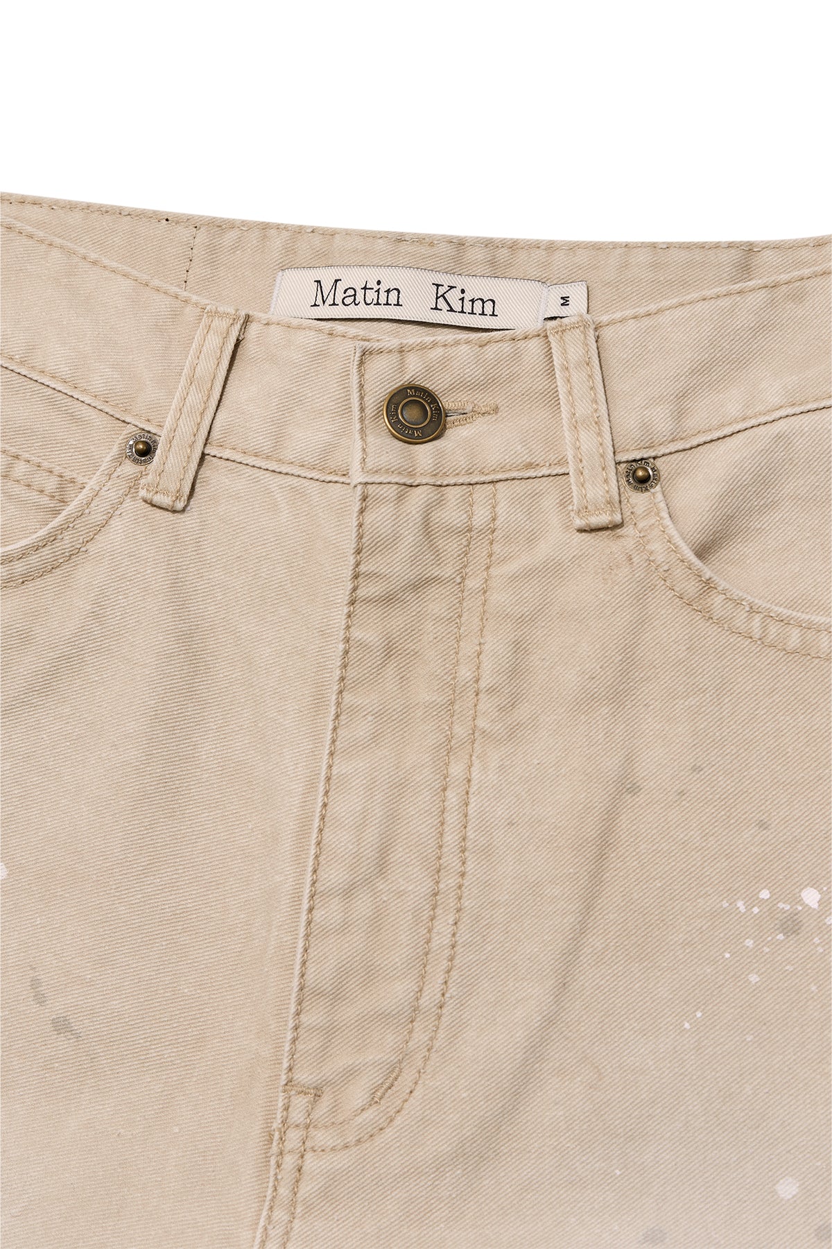Matin Kim - Unbalance Cut Point Vintage Cotton Pants (Beige) product image 3 | TRAB K-Fashion Australia