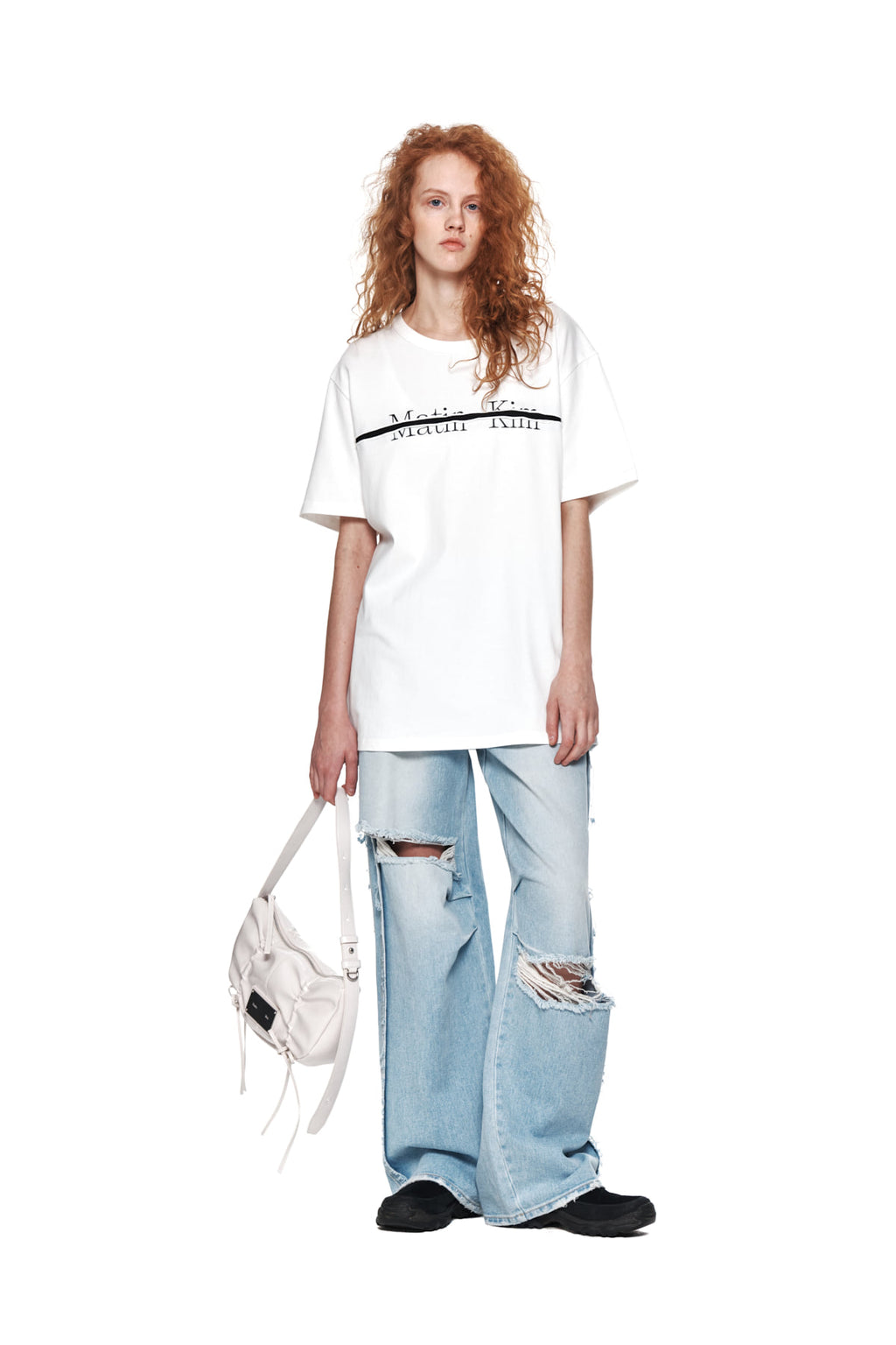 Matin Kim - Logo Cutted Layered Top (White) product image 8 | TRAB K-Fashion Australia