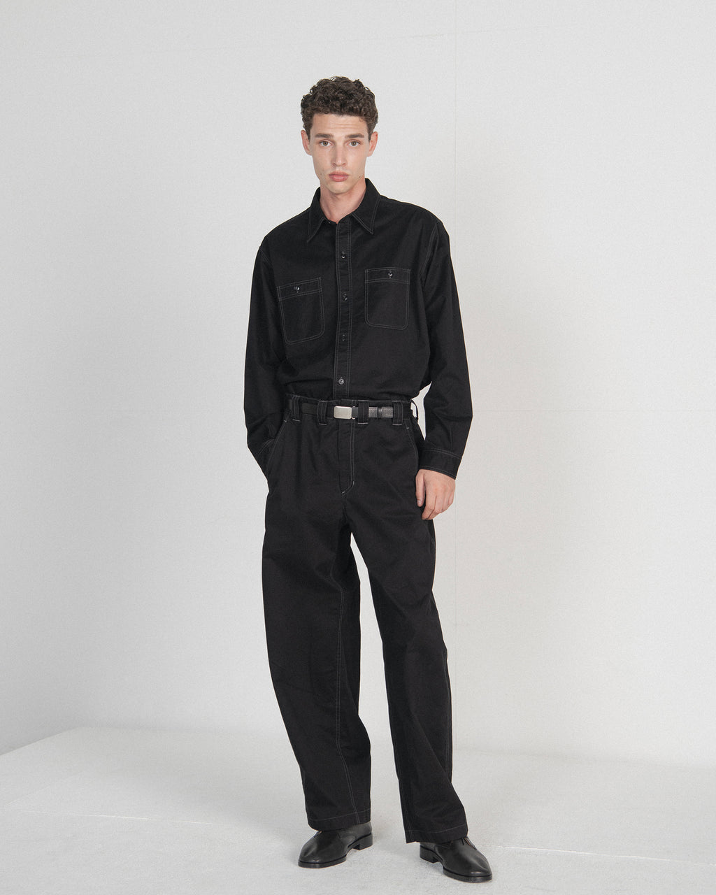 Brownyard - Washed Work Shirt (Black) product image 1 | TRAB K-Fashion Australia