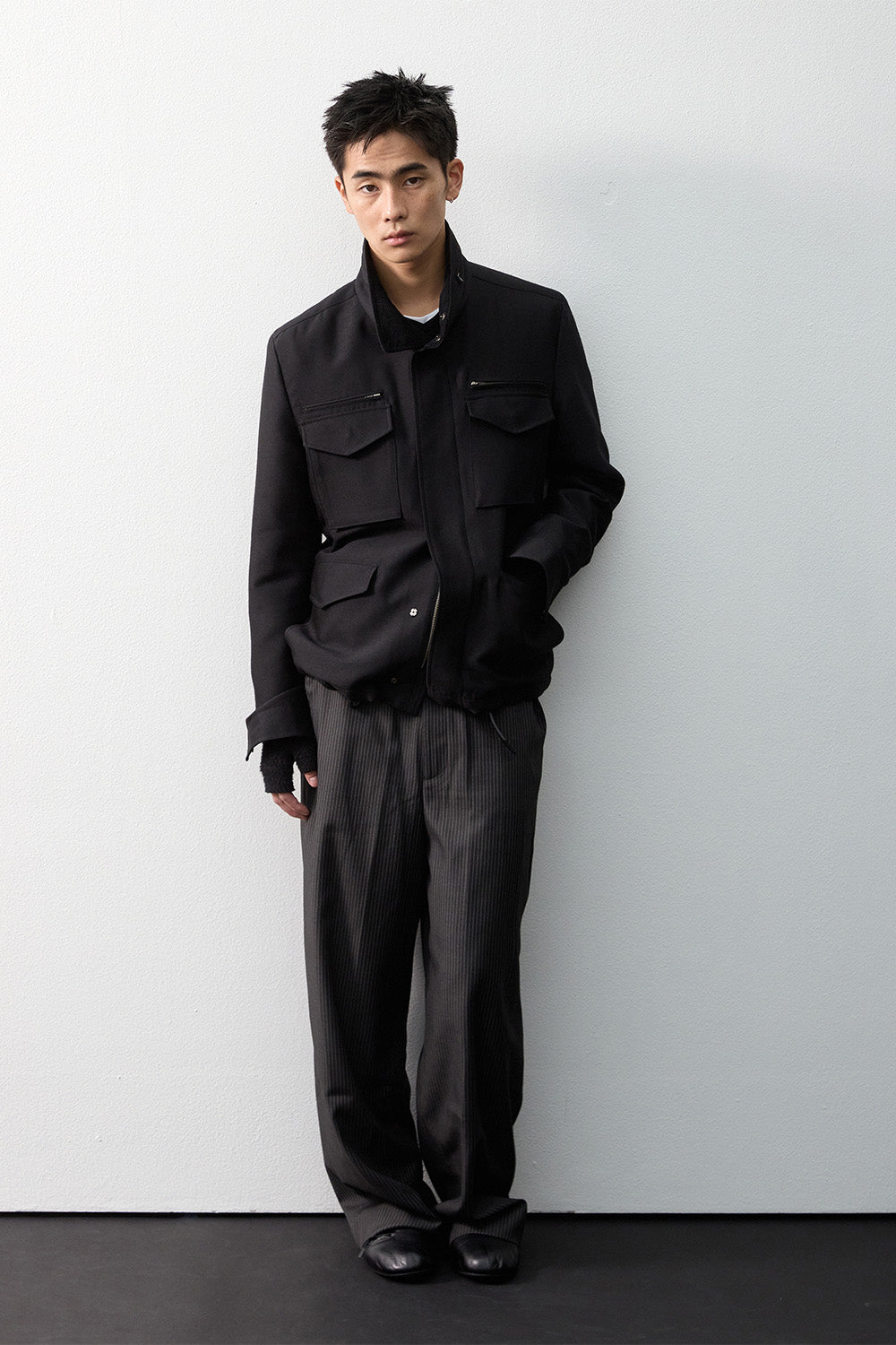 Hatchingroom - Silent M65 Jacket (Wool/Silk Black) product image 12 | TRAB K-Fashion Australia