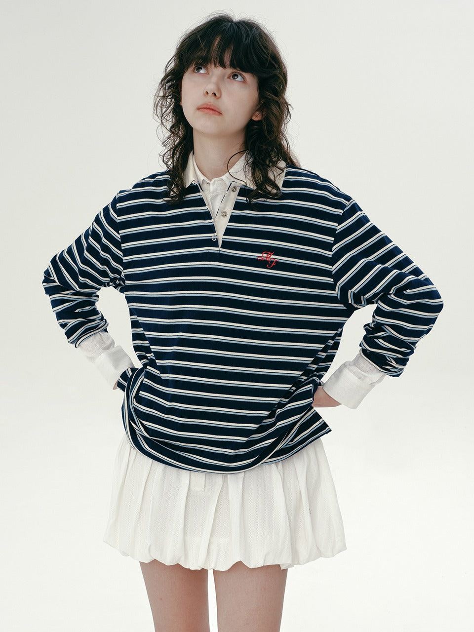 Margarin Fingers - Stripe Pk Shirt (Navy) product image 1 | TRAB K-Fashion Australia