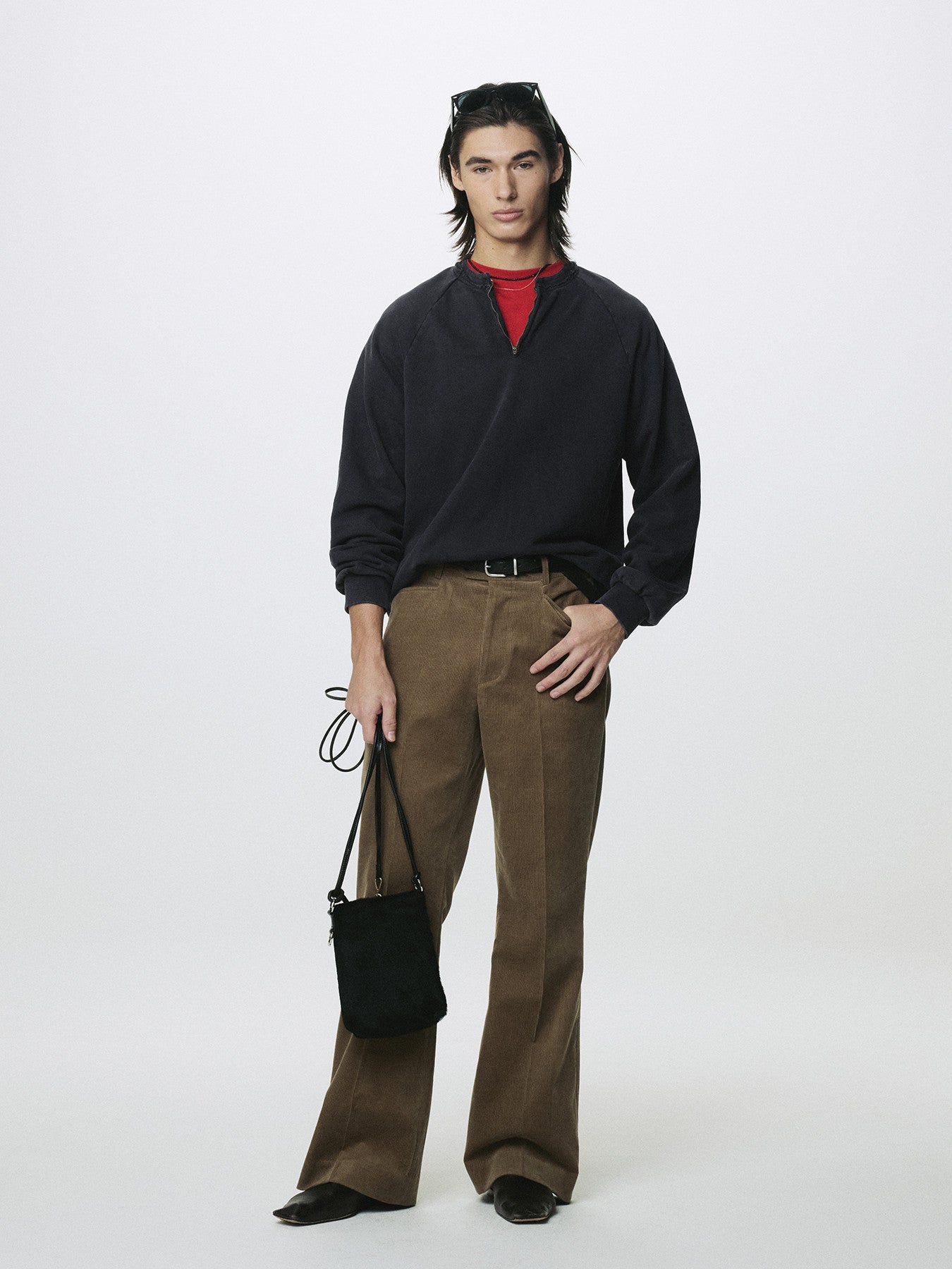 Tonywack - Garment Dyed Zip Sweatshirt (Faded Black) product image 1 | TRAB K-Fashion Australia