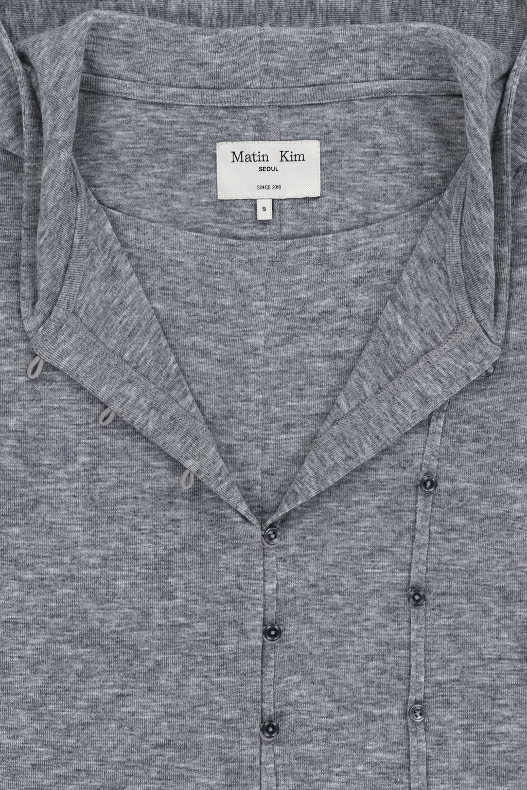 Matin Kim - Double Layer Button Hood Top (Grey) product image 5 | TRAB K-Fashion Australia