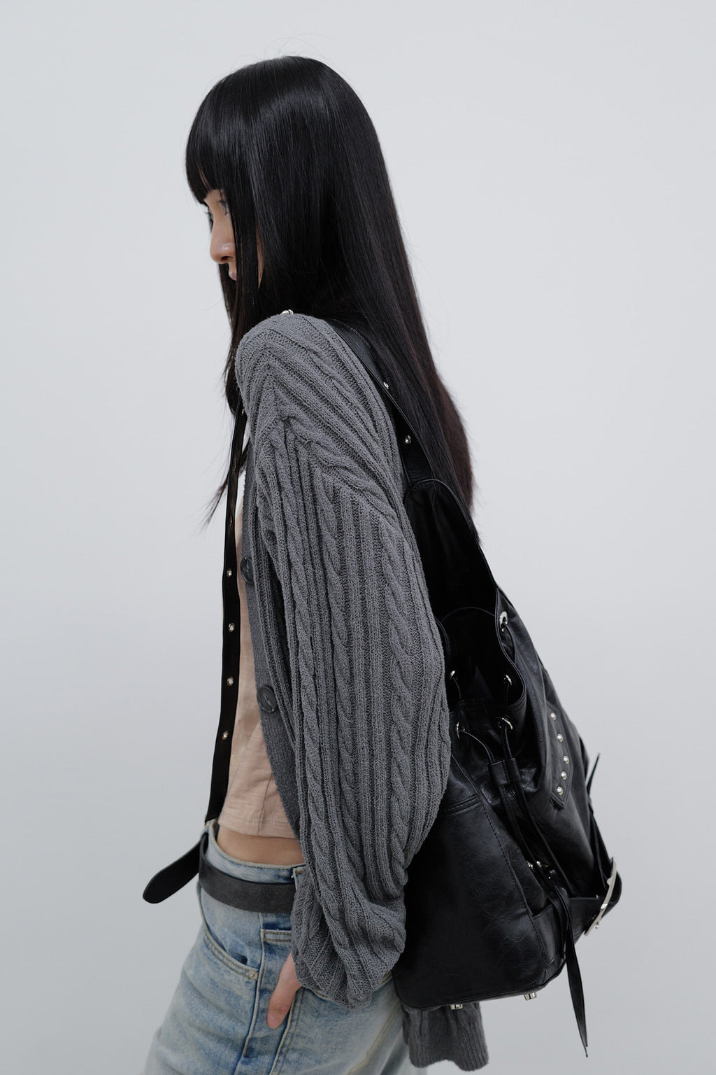 Deinet - Deinet Cable Cardigan (Charcoal) product image 12 | TRAB K-Fashion Australia