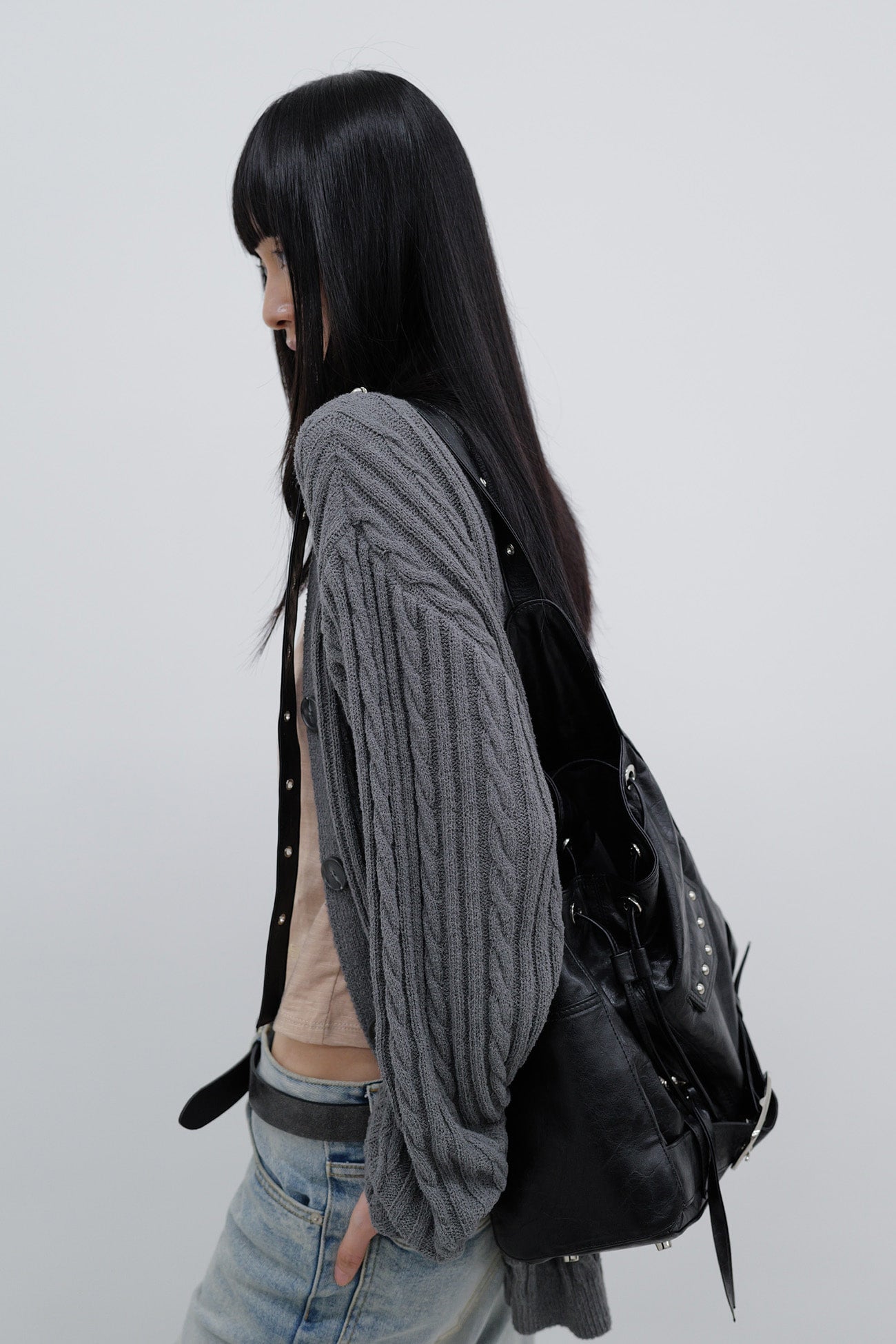 Deinet - Deinet Cable Cardigan (Charcoal) product image 12 | TRAB K-Fashion Australia