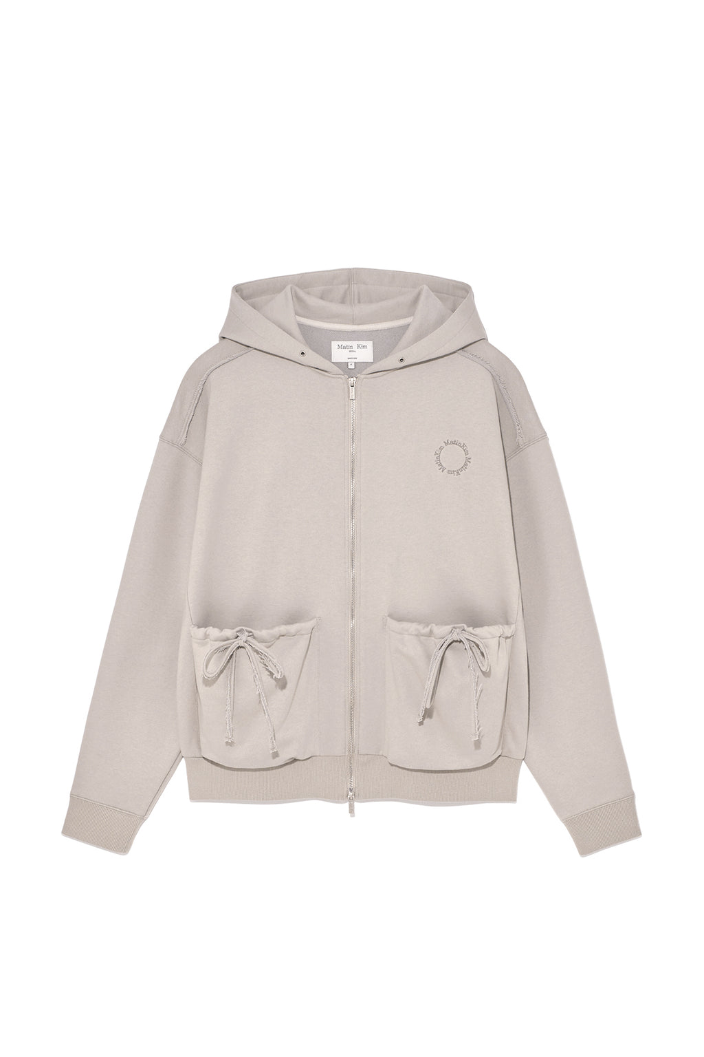 Matin Kim - Volume Pocket Hoody Zip Up (Beige) product image 1 | TRAB K-Fashion Australia
