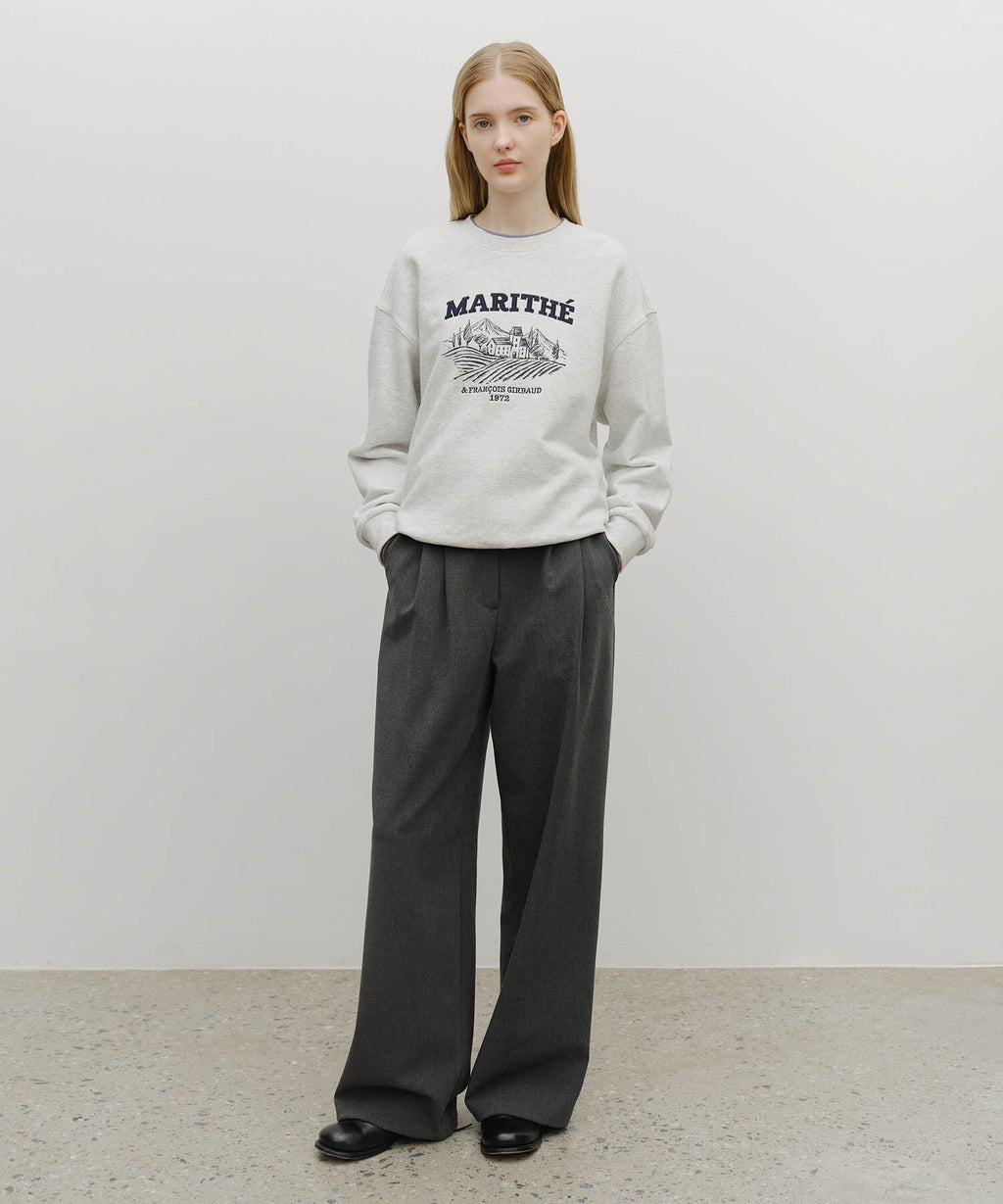 Marithe & Francois Girbaud - Winery Applique Logo Over Fit Sweatshirt (Light Heather Gray) product image 5 | TRAB K-Fashion Australia