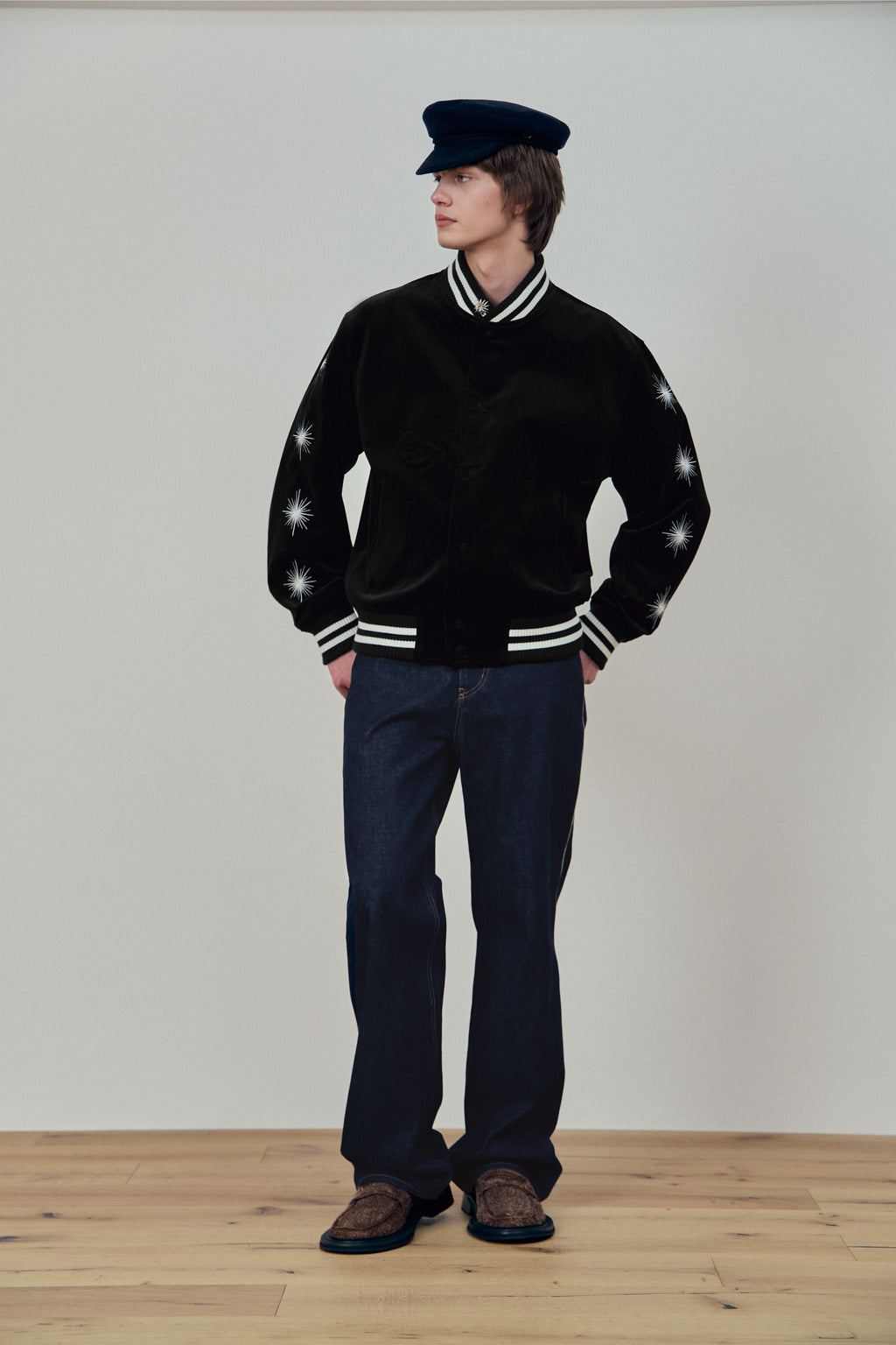 Stu - Embroidery Velvet Varsity (Black) product image 7 | TRAB K-Fashion Australia