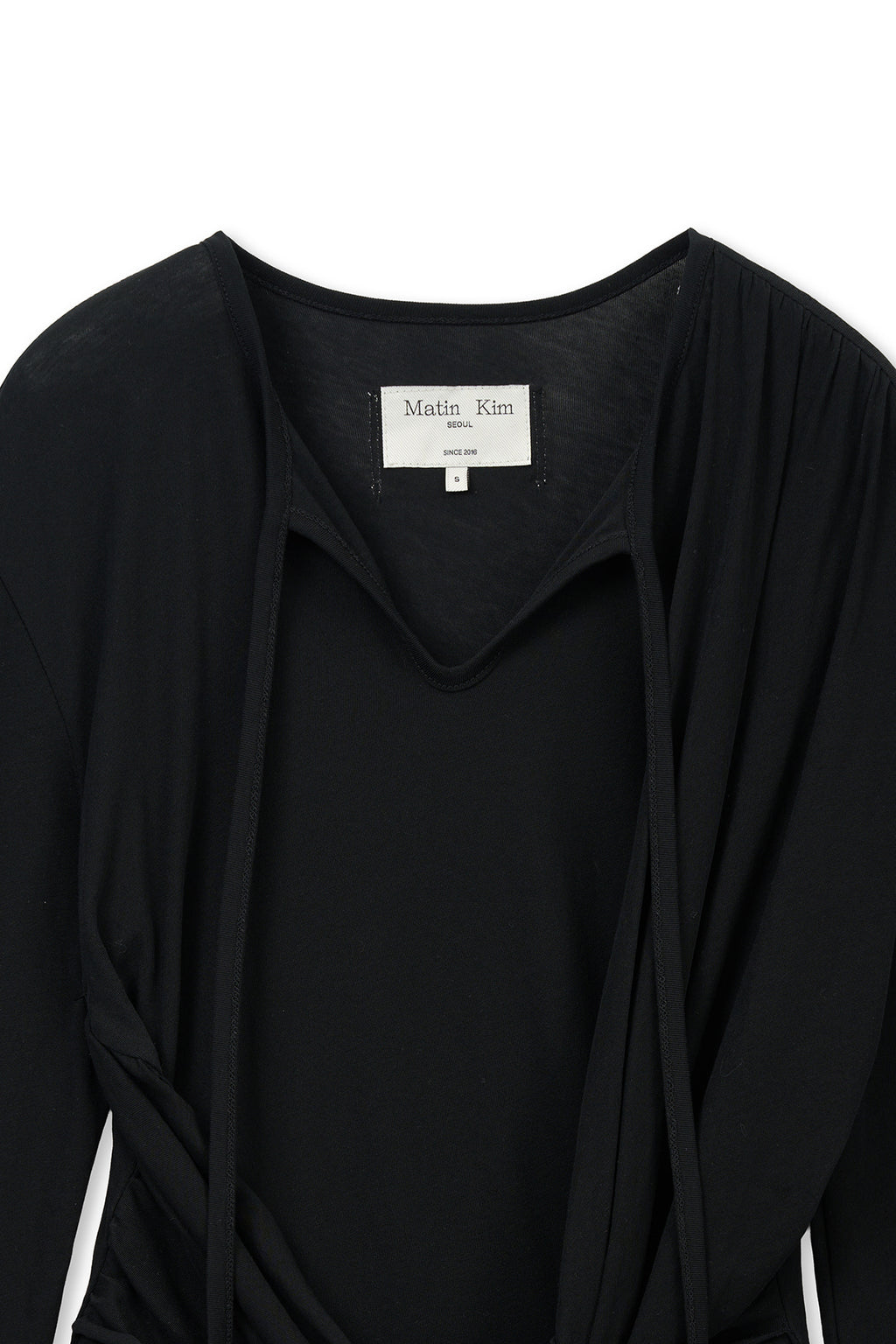 Matin Kim - Tied Drapery Top (Black) product image 3 | TRAB K-Fashion Australia