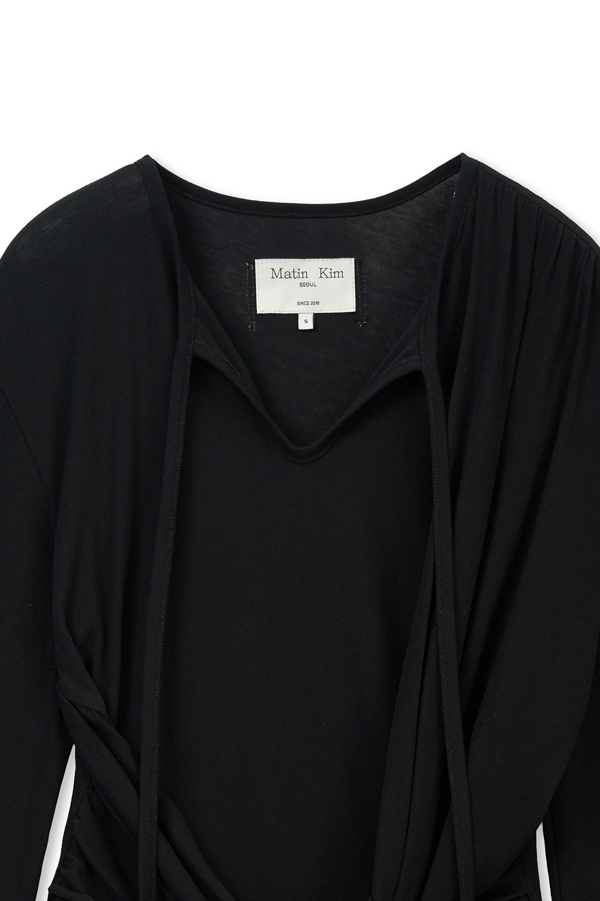 Matin Kim - Tied Drapery Top (Black) product image 3 | TRAB K-Fashion Australia