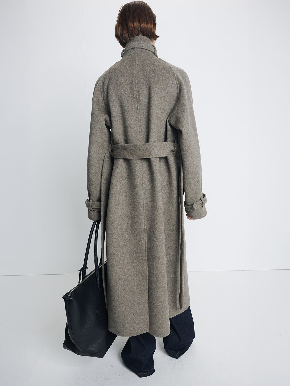 Tonywack - High-Neck Belted Wool Coat (Heather Grey) product image 4 | TRAB K-Fashion Australia