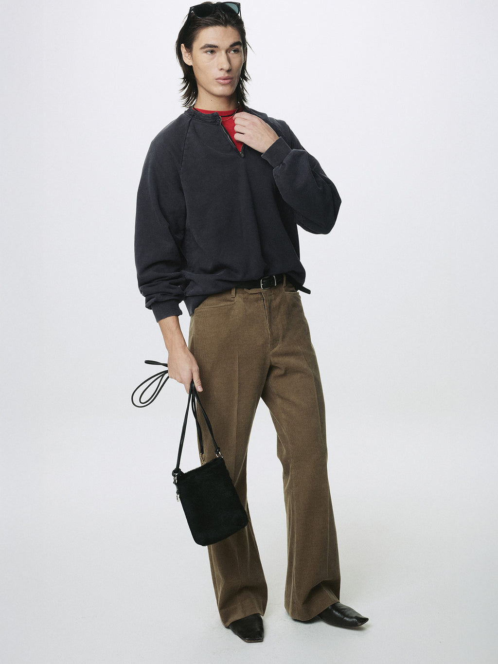 Tonywack - Garment Dyed Zip Sweatshirt (Faded Black) product image 4 | TRAB K-Fashion Australia