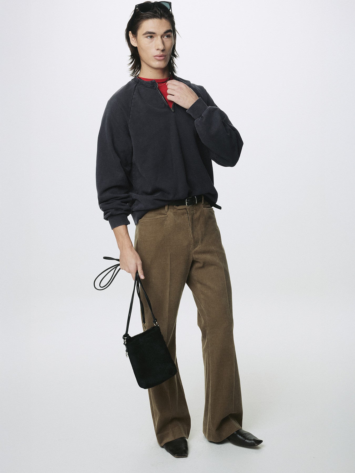 Tonywack - Garment Dyed Zip Sweatshirt (Faded Black) product image 4 | TRAB K-Fashion Australia