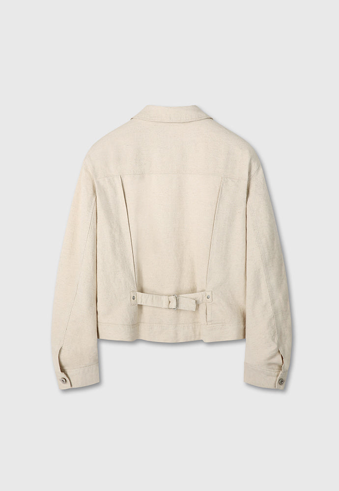 Tonywack - Milled Linen Rayon Type1 Zip Jacket (Natural Ecru) product image 9 | TRAB K-Fashion Australia