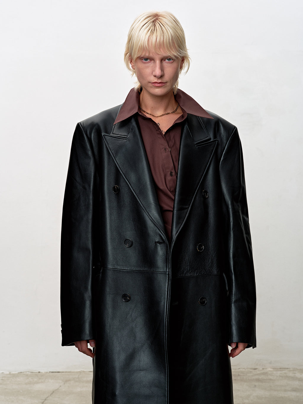 Tonywack - Nappa Leather Double-Breasted Coat (Black) product image 7 | TRAB K-Fashion Australia