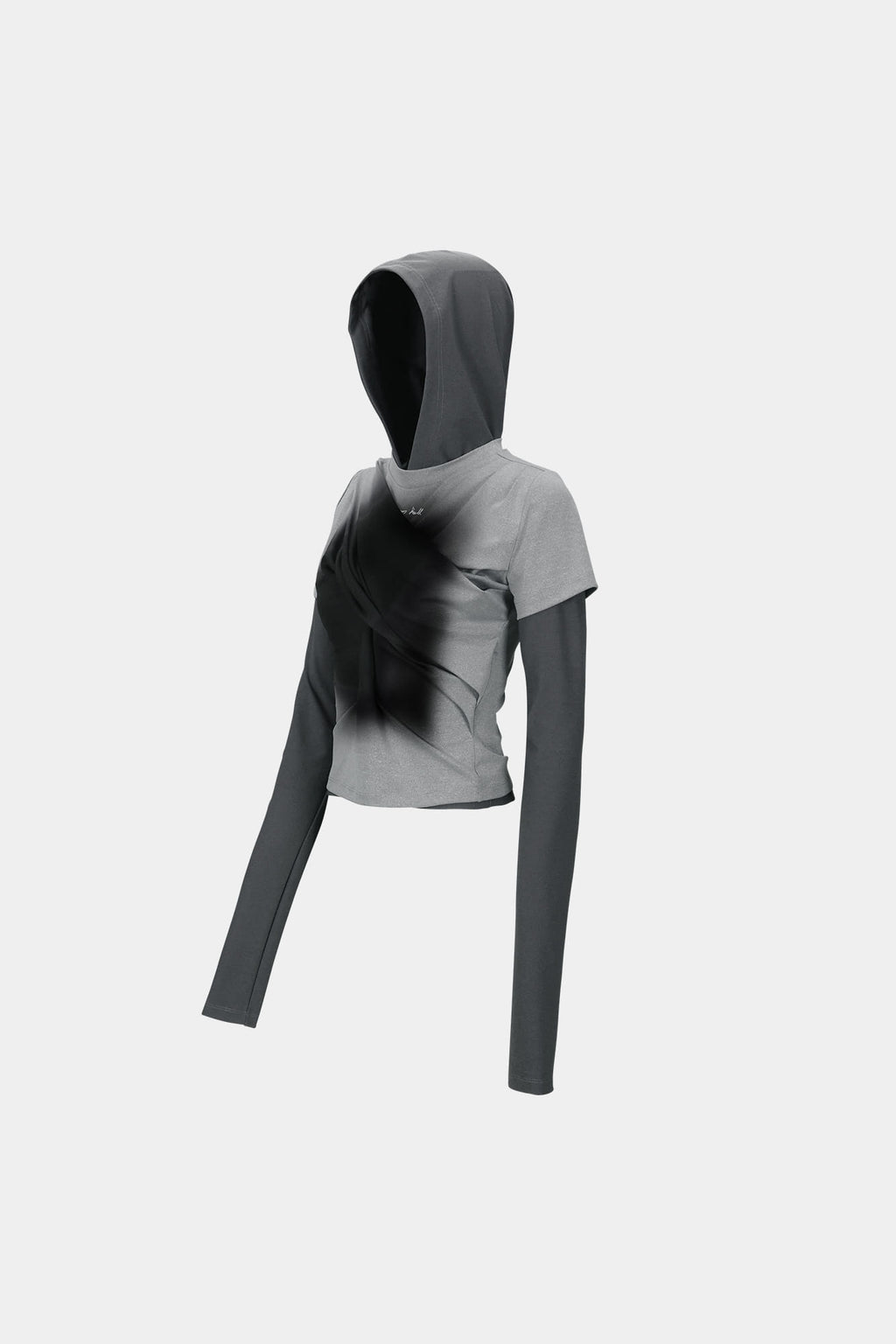 Andersson Bell - Gathered Hoodie Jersey Top (Grey) product image 9 | TRAB K-Fashion Australia