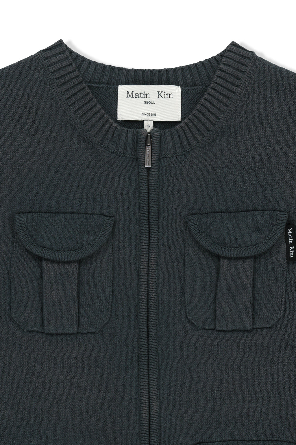 Matin Kim - Pocket Washed Knit Vest (Charcoal) product image 3 | TRAB K-Fashion Australia