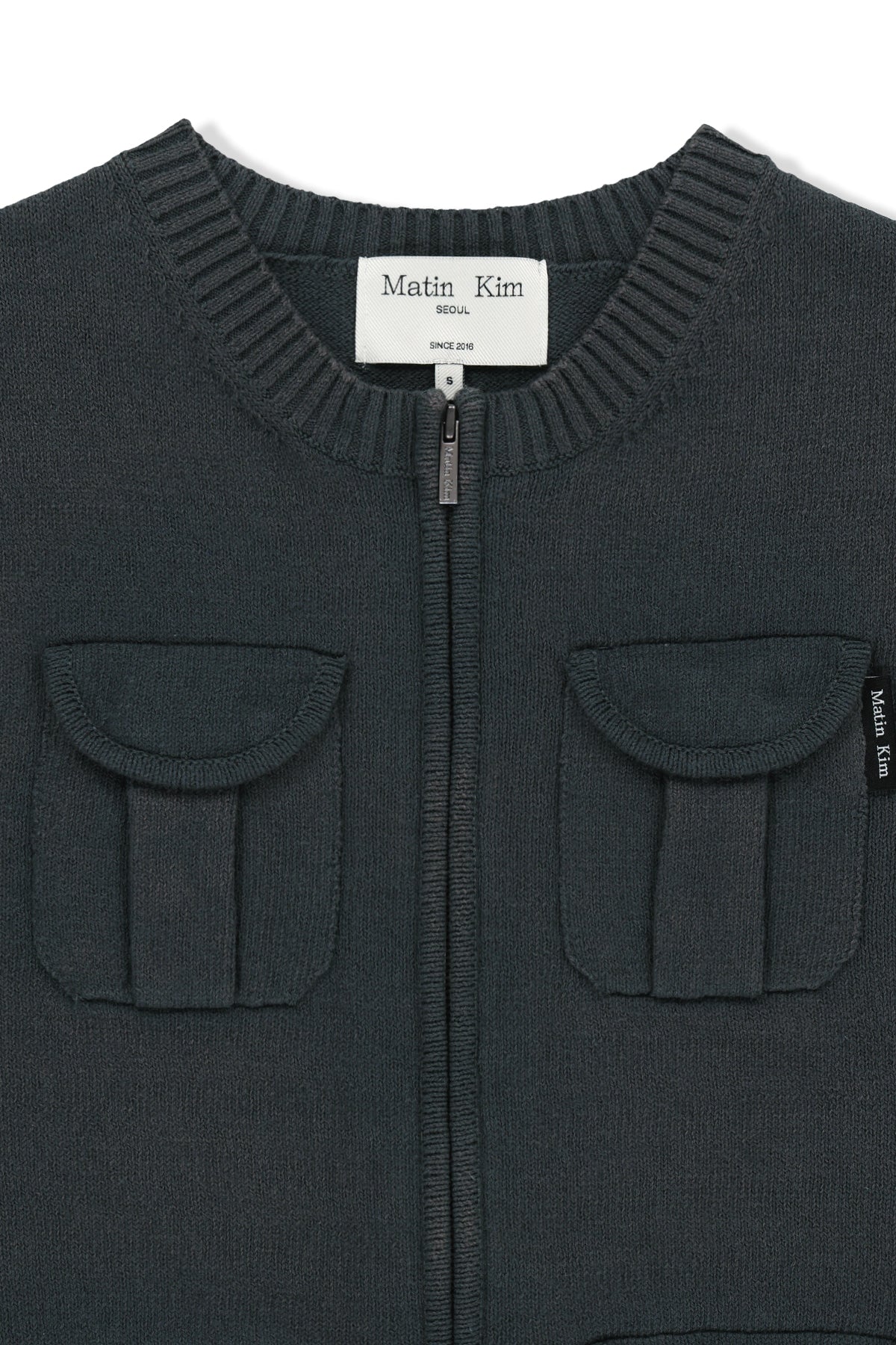 Matin Kim - Pocket Washed Knit Vest (Charcoal) product image 3 | TRAB K-Fashion Australia