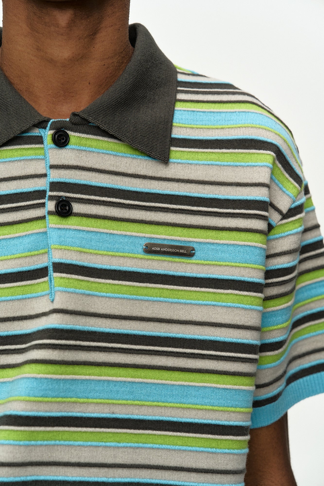 Andersson Bell - Stripe Wool Polo Sweater (Sky Blue) product image 6 | TRAB K-Fashion Australia