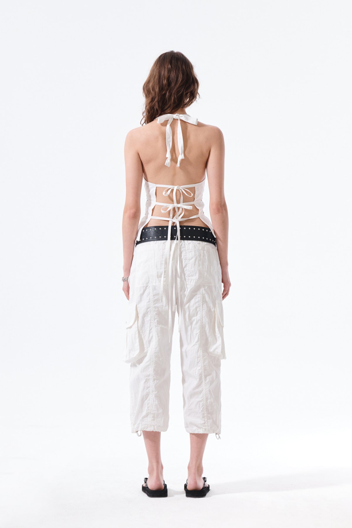 Matin Kim - Halter Neck Shirring Blouse (White) product image 8 | TRAB K-Fashion Australia