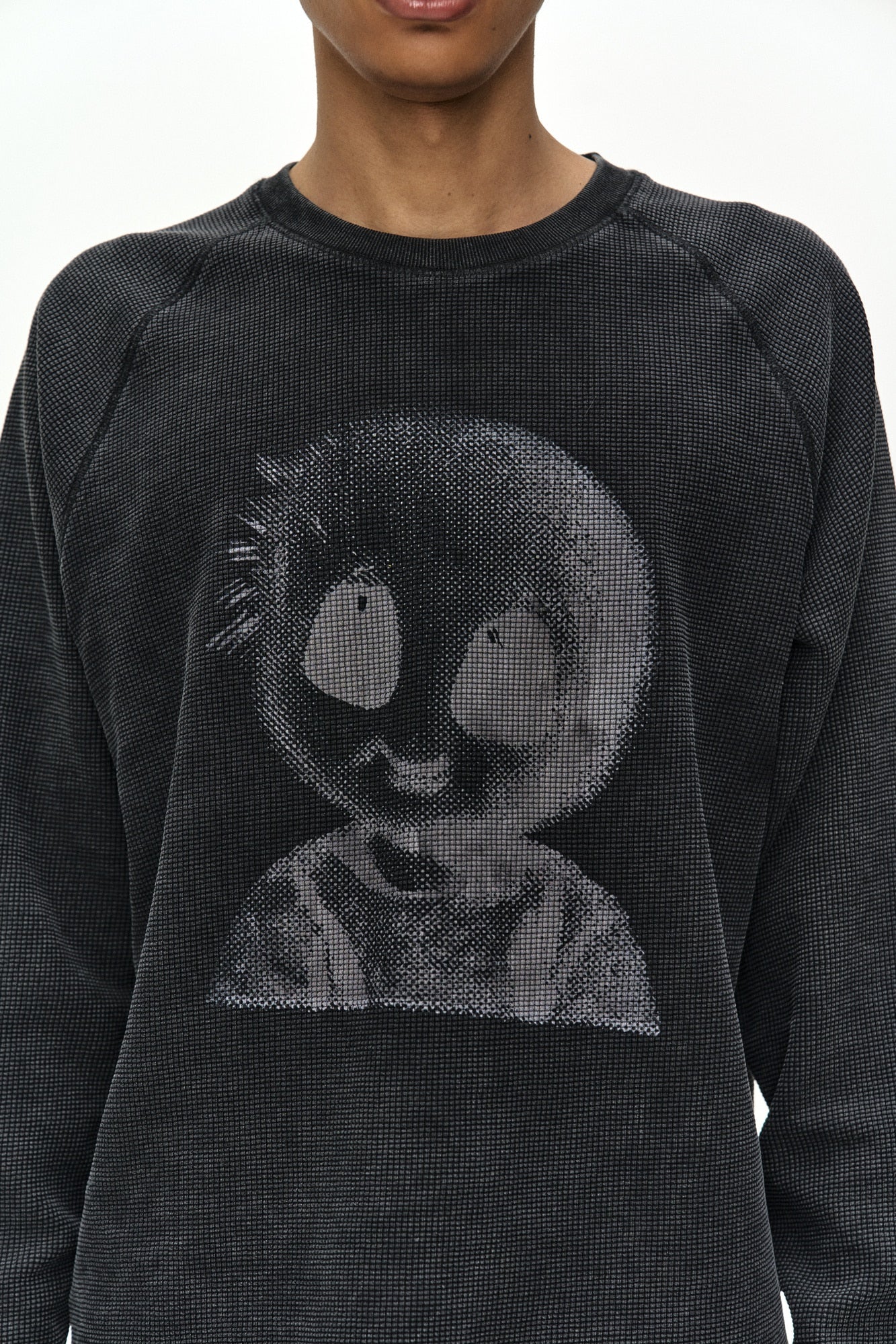 Andersson Bell - Unisex Alien Machinery Waffle Long Sleeve T-Shirt (washed Black) (Washed Black) product image 8 | TRAB K-Fashion Australia