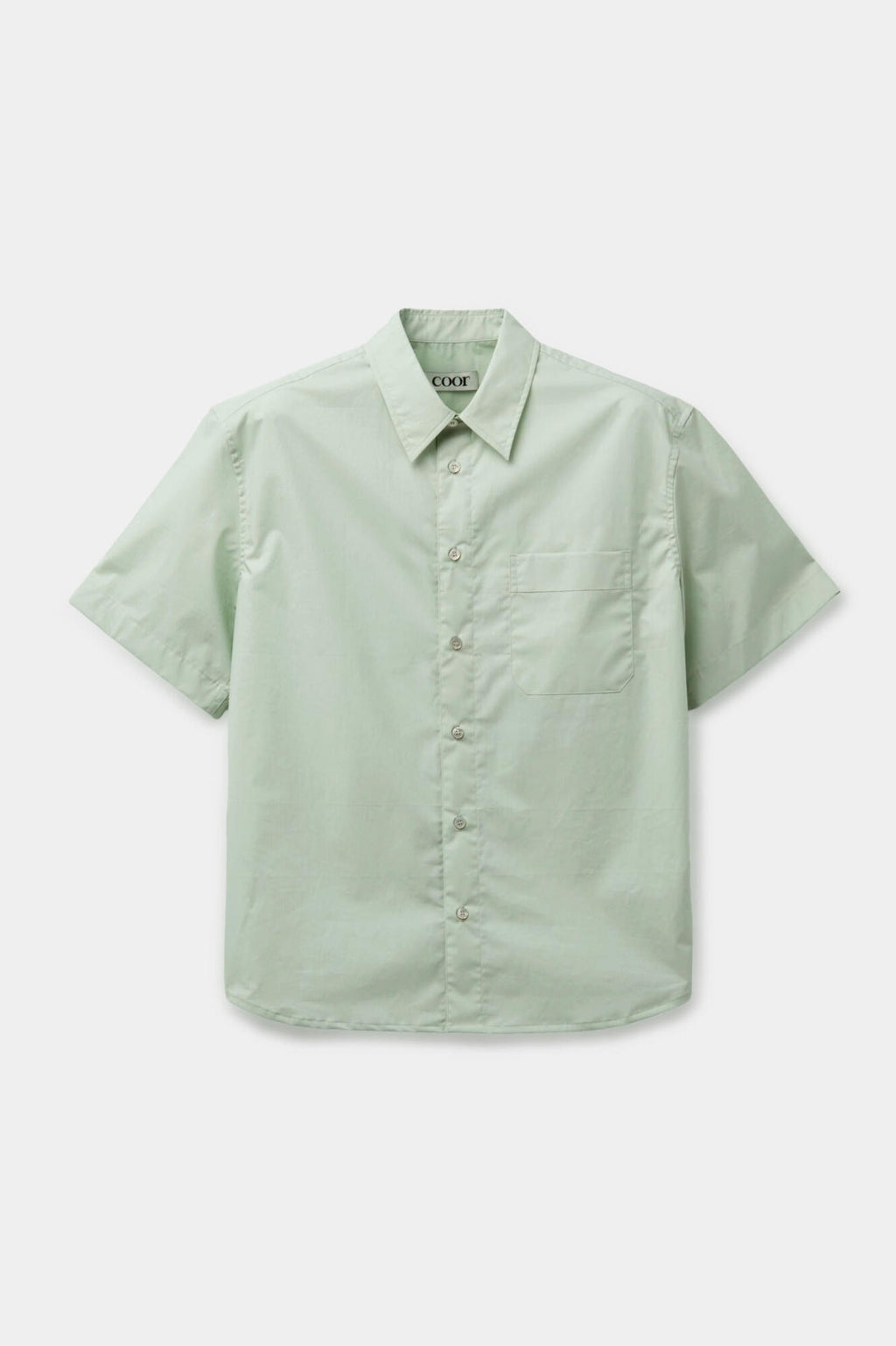 Coor - One Pocket Papery Cotton Half Shirt (Mint) product image 1 | TRAB K-Fashion Australia